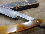 Vtg Mason Brand Royal Gold Straight Folding Razor Nice Blade Scales Jimps Box!