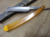 Vtg Mason Brand Royal Gold Straight Folding Razor Nice Blade Scales Jimps Box!