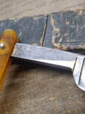 Vtg Mason Brand Royal Gold Straight Folding Razor Nice Blade Scales Jimps Box!
