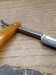 Vtg Mason Brand Royal Gold Straight Folding Razor Nice Blade Scales Jimps Box!