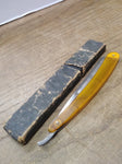 Vtg Mason Brand Royal Gold Straight Folding Razor Nice Blade Scales Jimps Box!