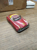 Vtg Japan Tin Lithograph Friction Toy Car Automobile Convertible 4" Works Great!