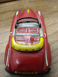 Vtg Japan Tin Lithograph Friction Toy Car Automobile Convertible 4" Works Great!