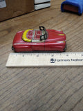 Vtg Japan Tin Lithograph Friction Toy Car Automobile Convertible 4" Works Great!