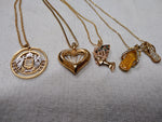 Vtg 4 Pc Gold Tone and Rhinestone Pendant Necklace Lot Citation MC RGN 17" - 23"