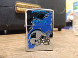 Vtg Unfired 1997 Zippo Carolina Panthers Cigarette Lighter Polished Chrome Minty