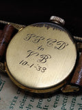 Vtg 1938 Elgin 10K RGP Men's Watch Pig Skin Strap Original Box Very Nice Works!