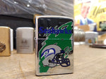 Vtg Unfired 1997 Zippo Seattle Seahawks Cigarette Lighter Polished Chrome Minty