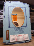 Vtg 1953 Zinamon's Jewelry Beveled Mirror Thermometer Calendar New Kensington Pa