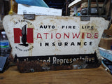 Vtg Nationwide Ins. Authorized Representative Steel Advertising Sign 22" x 12"