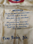 Vtg WW2 US Army 47th Infantry Camp Rucker Ala Sweetheart Mother Pillow Sham Cove