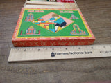 Vtg Wooden Toy Building Construction Blocks Lot Made in Japan with Original Box!