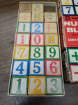 Vtg 20 Piece Halsam Wooden Number Blocks Lot with Arithmetic Signs Original Box!