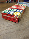 Vtg 20 Piece Halsam Wooden Number Blocks Lot with Arithmetic Signs Original Box!