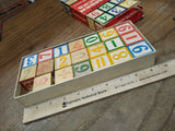 Vtg 20 Piece Halsam Wooden Number Blocks Lot with Arithmetic Signs Original Box!