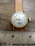 Vtg 1938 Elgin 10K RGP Men's Watch Pig Skin Strap Original Box Very Nice Works!