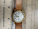 Vtg 1938 Elgin 10K RGP Men's Watch Pig Skin Strap Original Box Very Nice Works!