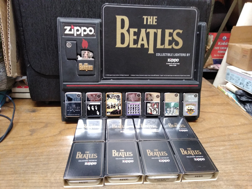 Vtg NOS 1996 8 Pc Lot Zippo Beatles Cigarette Lighter Collection w