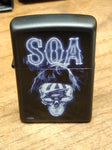 NOS Sealed 2017 Zippo SOA Sons Of Anarchy Black Matt Cigarette Lighter w/Box