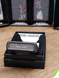 NOS Sealed 2017 Zippo SOA Sons Of Anarchy Black Matt Cigarette Lighter w/Box