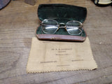 Vtg Shuron 1/10 12k Gold Filled Eye Glasses Wire Semi Rim With Case Spectacles