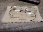 Vtg Shuron 1/10 12k Gold Filled Eye Glasses Wire Semi Rim With Case Spectacles