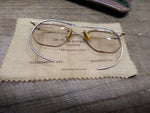 Vtg Shuron 1/10 12k Gold Filled Eye Glasses Wire Semi Rim With Case Spectacles