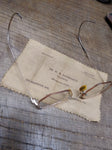 Vtg Shuron 1/10 12k Gold Filled Eye Glasses Wire Semi Rim With Case Spectacles