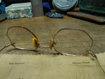 Vtg Shuron 1/10 12k Gold Filled Eye Glasses Wire Semi Rim With Case Spectacles