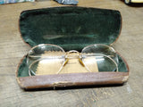 Vtg Shuron 1/10 12k Gold Filled Eye Glasses Wire Semi Rim With Case Spectacles