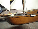 Vtg 2 Masted Wooden Schooner Ship w/Figures Nautical Wall Hanging 43 in. x 23 in