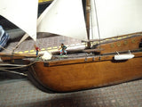 Vtg 2 Masted Wooden Schooner Ship w/Figures Nautical Wall Hanging 43 in. x 23 in