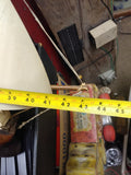 Vtg 2 Masted Wooden Schooner Ship w/Figures Nautical Wall Hanging 43 in. x 23 in