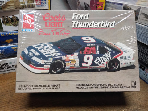 Vtg NOS AMT Ertl Coors Light 9 Bill Elliot Ford Thunderbird Model Kit 1:25 Scale