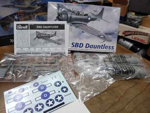 Vtg NOS Open Box Revell SBD Dauntless Navy Dive Bomber Plane Model Kit 1:48 Scal