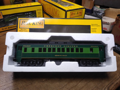 Vtg MTH Rail King Crescent Limited O27 6240-2 Madison Coach Car Train