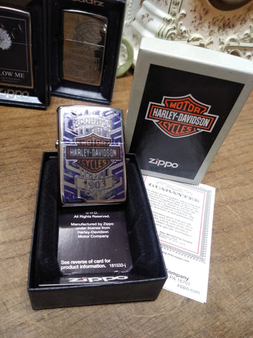 Vtg 2018 NOS Zippo Cigarette Lighter Genuine 1903 Harley Davidson Original Box