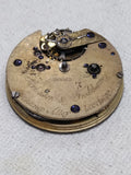 Vtg Antique Parkinson Frodshame Key Wind Pocket Watch Movement w/Dial Repair Lot