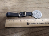Vtg Watch Fob w/Leather Strap Warner & Swasey Gradall WS Hopto Heavy Equipment