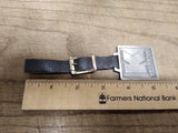 Vtg Double Sided Watch Fob w/Leather Strap Koehring Heavy Equipment Advertising