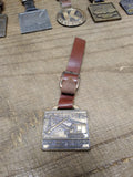 Vtg Watch Fob Leather Strap Link Belt Speeder Shovel Crane Equipment Advertising