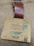 Vtg Watch Fob Leather Strap Link Belt Speeder Shovel Crane Equipment Advertising