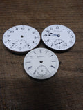 Vtg Pocket Watch Parts Repair Movements & Dial Lot New England Mercer Hampden