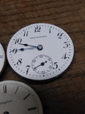 Vtg Pocket Watch Parts Repair Movements & Dial Lot New England Mercer Hampden