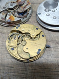 Vtg Pocket Watch Parts Repair Movements & Dial Lot New England Mercer Hampden