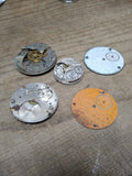 Vtg 5 Pc Mechanical Watch Parts and Dial Lot 3 x Elgin New England Hampden