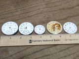 Vtg 5 Pc Mechanical Watch Parts and Dial Lot 3 x Elgin New England Hampden