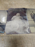 Vtg 3 Pc Civil War Era Tin Type Photograph Lot Woman Man Baby Family Posing