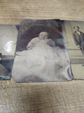Vtg 3 Pc Civil War Era Tin Type Photograph Lot Woman Man Baby Family Posing