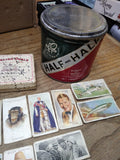 Vtg Tobacciana Lot Half and Half Tin English Ovals Wills Players Gallaher Cards